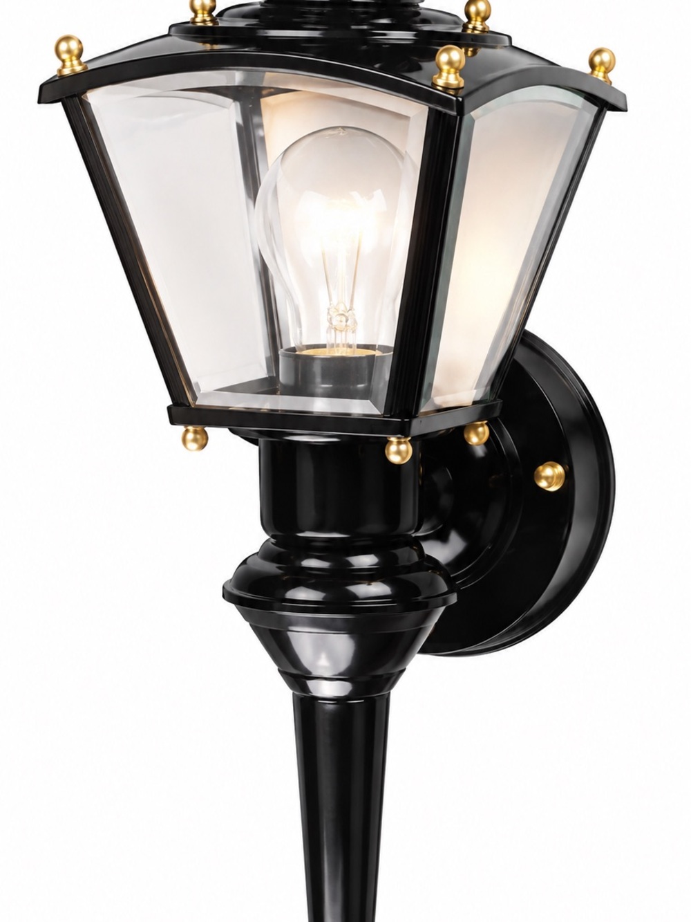 Classic Outdoor Wall Lantern in Black - Timeless Exterior Lighting with Sensors